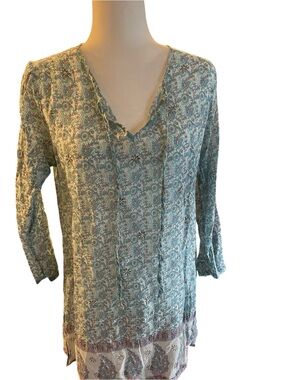 Henna  Bohemian-Style Printed Tunic/ Dress One Size